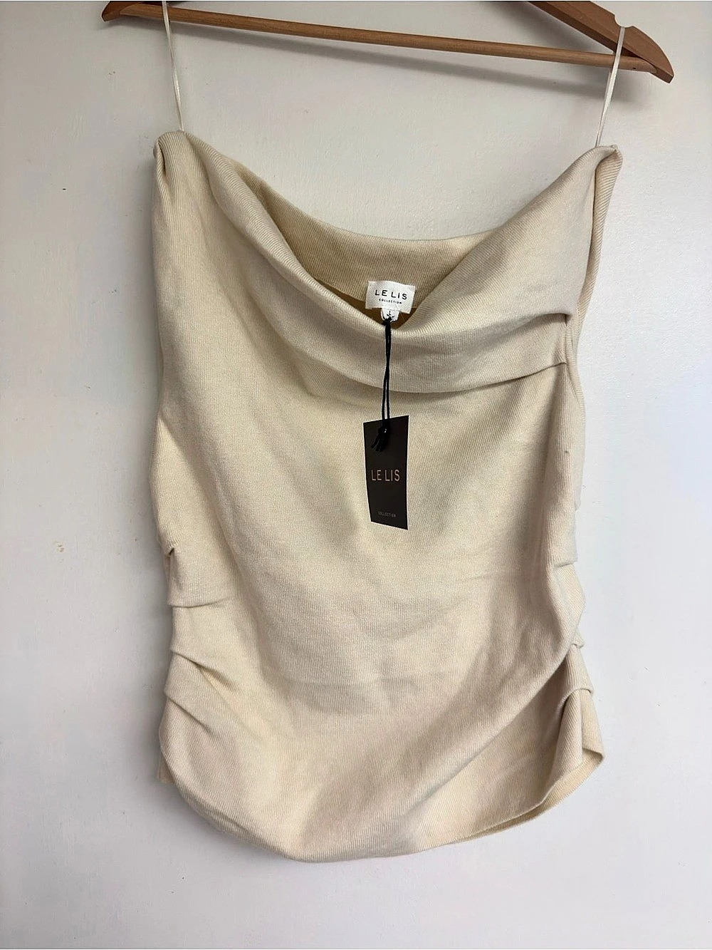 LE LIS  Draped Tank Top in Cream Size Medium NWT